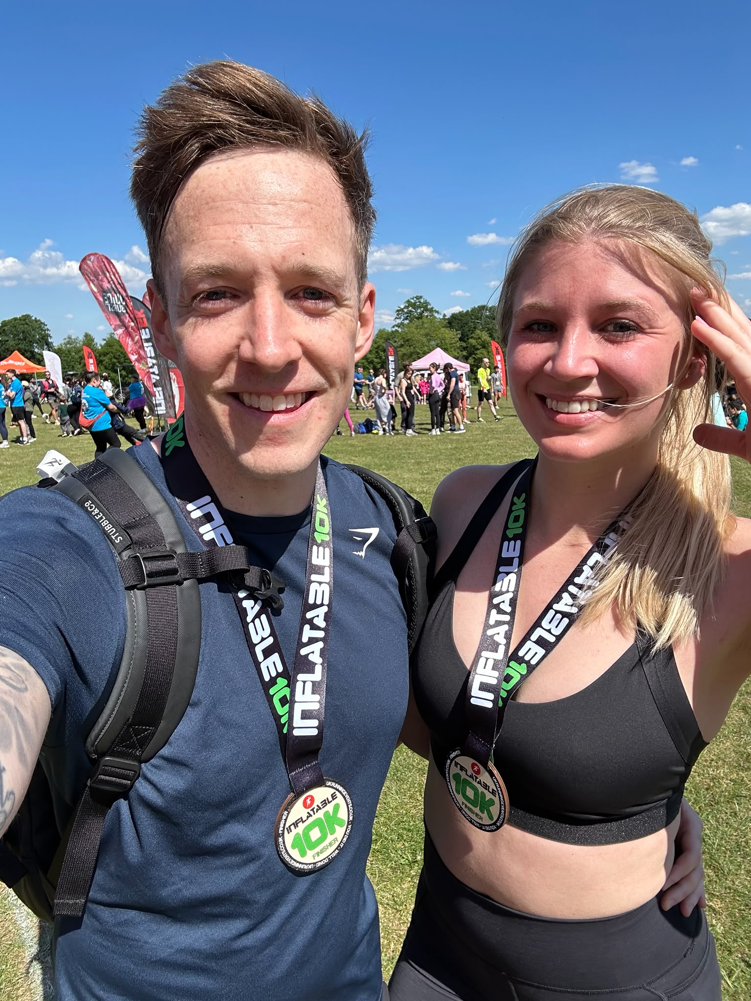 Luther and Alice smiling together after a charity run